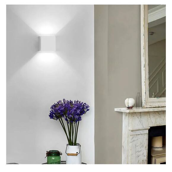 Set of 2 Modern White Outdoor Wall Sconces – LED, Waterproof, 12W - Picture 2 of 15